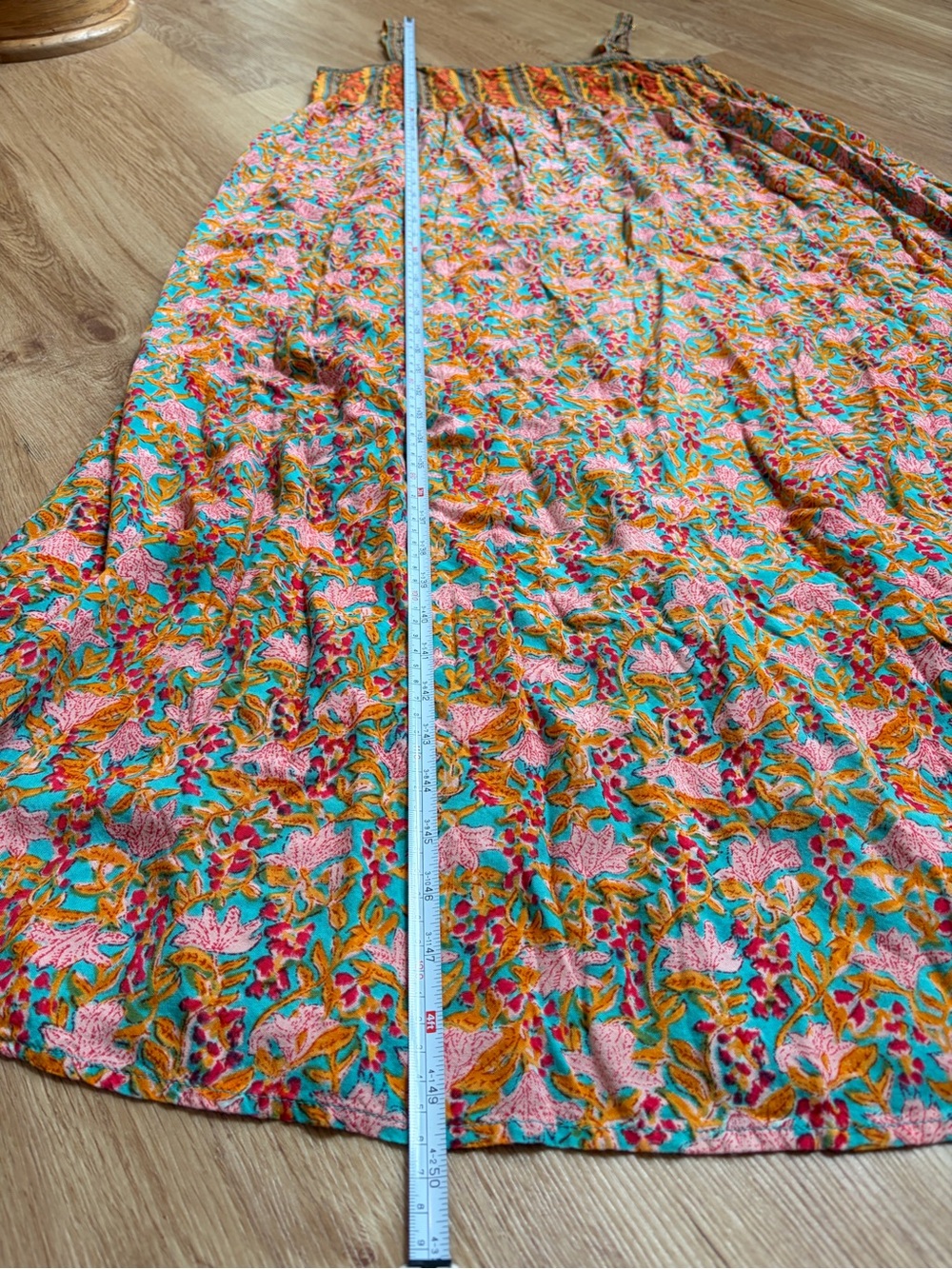 NATURAL LIFE Maxi Dress Patti Side Slit Floral Medium Boho Turquoise Orange Pink - Picture 10 of 12